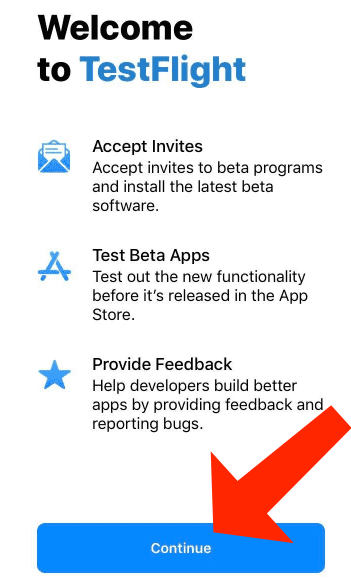 TestFlight continue